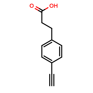 Chemical structure of 3-(4-Ethynylphenyl)propanoic acid , CAS 880081-84-5, AChemBlock X200689