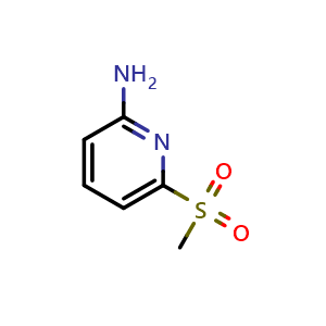 Chemical structure of 6-(Methylsulfonyl)pyridin-2-amine , CAS 22294-63-9, AChemBlock X200693