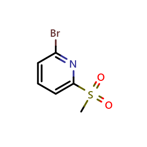 Chemical structure of 2-Bromo-6-(methylsulfonyl)pyridine , CAS 98626-92-7, AChemBlock X200694
