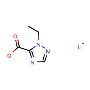 Chemical structure of Lithium 1-ethyl-1H-1,2,4-triazole-5-carboxylate , CAS 2247107-72-6, AChemBlock X200704