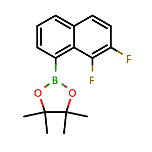 Chemical structure of 2-(7,8-Difluoronaphthalen-1-yl)-4,4,5,5-tetramethyl-1,3,2-dioxaborolane , CAS 2454490-85-6, AChemBlock X200712