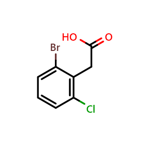 Chemical structure of 2-(2-Bromo-6-chlorophenyl)acetic acid , CAS 37777-77-8, AChemBlock X200713