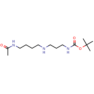Chemical structure of N1-Boc-N8-acetylspermidine , CAS 2803477-08-7, AChemBlock X200716