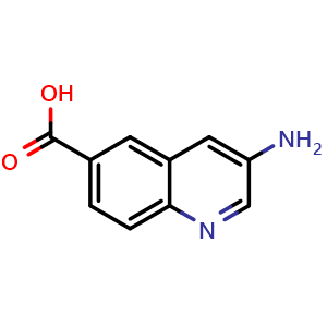 Chemical structure of 3-Aminoquinoline-6-carboxylic acid , CAS 1521939-38-7, AChemBlock X200721