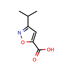 Chemical structure of 3-Isopropylisoxazole-5-carboxylic acid , CAS 14633-22-8, AChemBlock X200722