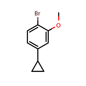 Chemical structure of 1-Bromo-4-cyclopropyl-2-methoxybenzene , CAS 1353855-71-6, AChemBlock X200726