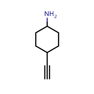 Chemical structure of 4-Ethynylcyclohexanamine , CAS 117241-80-2, AChemBlock X200737