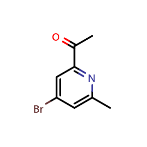 Chemical structure of 1-(4-Bromo-6-methylpyridin-2-yl)ethan-1-one , CAS 1060810-24-3, AChemBlock X200738