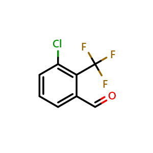 Chemical structure of 3-Chloro-2-(trifluoromethyl)benzaldehyde , CAS 112641-26-6, AChemBlock X200741