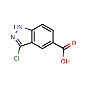 Chemical structure of 3-Chloro-1H-indazole-5-carboxylic acid , CAS 1031417-73-8, AChemBlock X200742