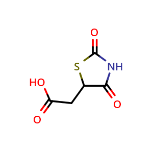 Chemical structure of 2-(2,4-Dioxothiazolidin-5-yl)acetic acid , CAS 875-97-8, AChemBlock X200746