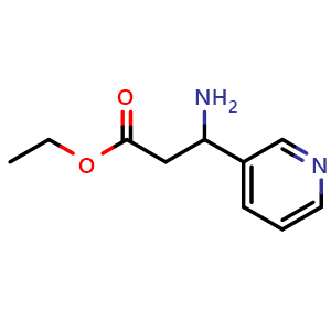 Chemical structure of Ethyl 3-amino-3-(pyridin-3-yl)propanoate , CAS 62247-22-7, AChemBlock X200764
