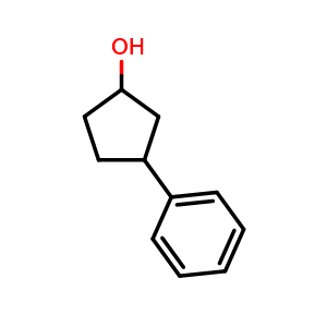 Chemical structure of 3-Phenylcyclopentanol , CAS 500541-26-4, AChemBlock X200775