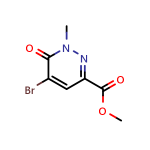 Chemical structure of Methyl 5-bromo-1-methyl-6-oxo-1,6-dihydropyridazine-3-carboxylate , CAS 2091689-28-8, AChemBlock X200787