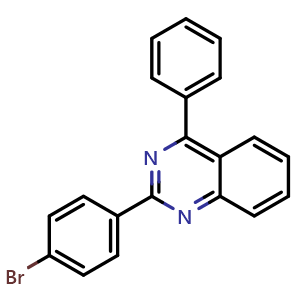 Chemical structure of 2-(4-Bromophenyl)-4-phenylquinazoline , CAS 540466-42-0, AChemBlock X200791
