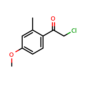 Chemical structure of 2-Chloro-1-(4-methoxy-2-methylphenyl)ethanone , CAS 37904-74-8, AChemBlock X200798