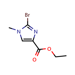 Chemical structure of Ethyl 2-bromo-1-methyl-1H-imidazole-4-carboxylate , CAS 1639289-05-6, AChemBlock X200803