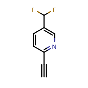 Chemical structure of 5-(Difluoromethyl)-2-ethynylpyridine , CAS 1211526-75-8, AChemBlock X200809