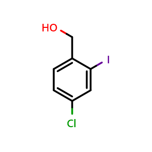 Chemical structure of (4-Chloro-2-iodophenyl)methanol , CAS 244104-55-0, AChemBlock X200812