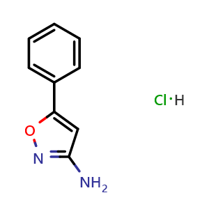Chemical structure of 5-Phenylisoxazol-3-amine hydrochloride , CAS 93113-35-0, AChemBlock X200818