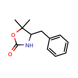Chemical structure of 4-Benzyl-5,5-dimethyloxazolidin-2-one , CAS 352438-06-3, AChemBlock X200824