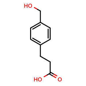 Chemical structure of 3-(4-(Hydroxymethyl)phenyl)propanoic acid , CAS 56703-34-5, AChemBlock X200829