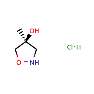 Chemical structure of (S)-4-Methylisoxazolidin-4-ol hydrochloride , CAS 644970-79-6, AChemBlock X200833