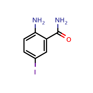 Chemical structure of 2-Amino-5-iodobenzamide , CAS 32658-67-6, AChemBlock X200839