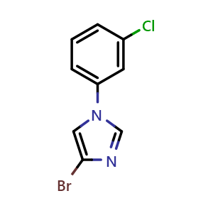 Chemical structure of 4-Bromo-1-(3-chlorophenyl)-1H-imidazole , CAS 1363253-90-0, AChemBlock X200841