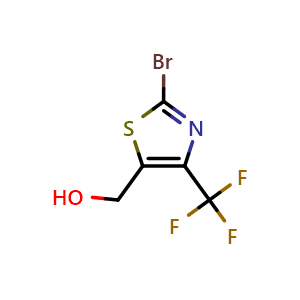 Chemical structure of (2-Bromo-4-(trifluoromethyl)thiazol-5-yl)methanol , CAS 1823914-61-9, AChemBlock X200846