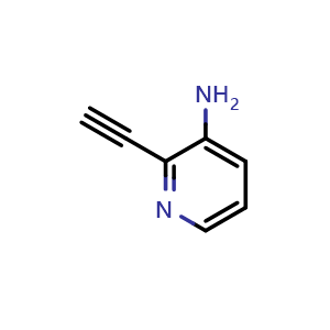 Chemical structure of 2-Ethynylpyridin-3-amine , CAS 1849257-78-8, AChemBlock X200848