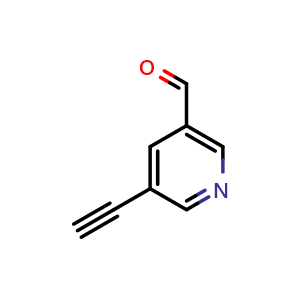 Chemical structure of 5-Ethynylnicotinaldehyde , CAS 252989-57-4, AChemBlock X200850