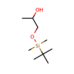 Chemical structure of 1-((tert-Butyldimethylsilyl)oxy)propan-2-ol , CAS 116286-81-8, AChemBlock X200857