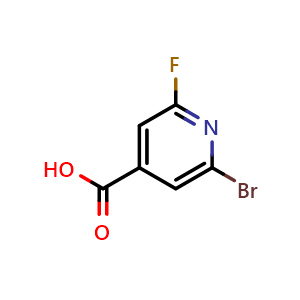 Chemical structure of 2-Bromo-6-fluoroisonicotinic acid , CAS 1214323-63-3, AChemBlock X200874