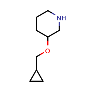 Chemical structure of 3-(Cyclopropylmethoxy)piperidine , CAS 946725-59-3, AChemBlock X200885