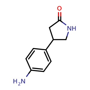 Chemical structure of 4-(4-Aminophenyl)pyrrolidin-2-one , CAS 22518-24-7, AChemBlock X200896