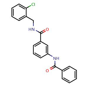 Chemical structure of 3-Benzamido-N-(2-chlorobenzyl)benzamide , CAS 708222-96-2, AChemBlock X200902