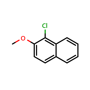 Chemical structure of 1-Chloro-2-methoxynaphthalene , CAS 13101-92-3, AChemBlock X200904