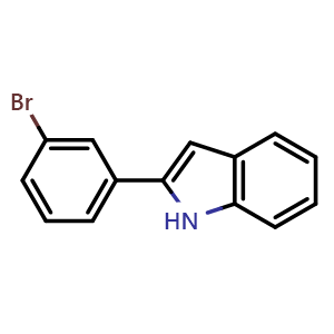 Chemical structure of 2-(3-Bromophenyl)-1H-indole , CAS 93716-78-0, AChemBlock X200911