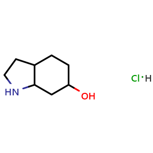 Chemical structure of Octahydro-1H-indol-6-ol hydrochloride , CAS 2803456-03-1, AChemBlock X200938