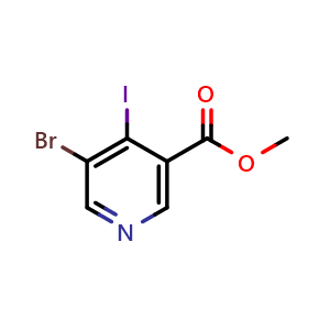Chemical structure of Methyl 5-bromo-4-iodonicotinate , CAS 1529795-01-4, AChemBlock X200940