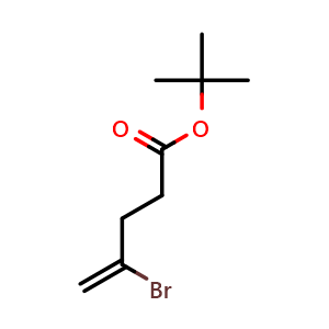Chemical structure of tert-Butyl 4-bromopent-4-enoate , CAS 92975-38-7, AChemBlock X200974