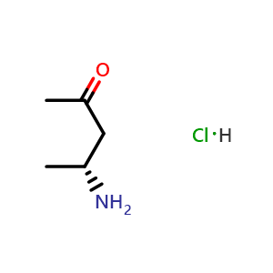Chemical structure of (R)-4-Aminopentan-2-one hydrochloride , CAS 1315051-86-5, AChemBlock X200977