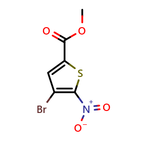 Chemical structure of Methyl 4-bromo-5-nitrothiophene-2-carboxylate , CAS 31862-80-3, AChemBlock X200994