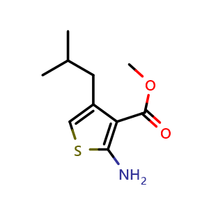 Chemical structure of Methyl 2-amino-4-isobutylthiophene-3-carboxylate , CAS 183562-37-0, AChemBlock X200998
