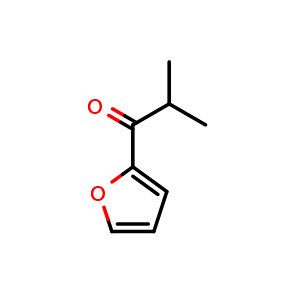Chemical structure of 1-(Furan-2-yl)-2-methylpropan-1-one , CAS 4208-53-1, AChemBlock X201009