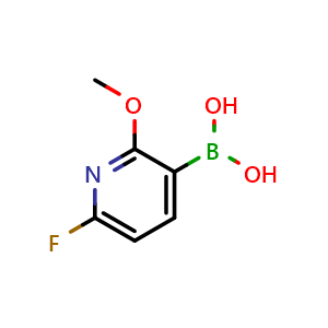 Chemical structure of (6-Fluoro-2-methoxypyridin-3-yl)boronic acid , CAS 1443380-14-0, AChemBlock X201017