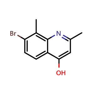 Chemical structure of 7-Bromo-2,8-dimethylquinolin-4-ol , CAS 1189106-80-6, AChemBlock X201019