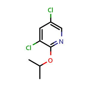 Chemical structure of 3,5-Dichloro-2-isopropoxypyridine , CAS 1394964-34-1, AChemBlock X201029