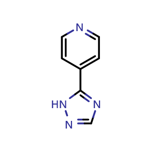 Chemical structure of 4-(1H-1,2,4-Triazol-5-yl)pyridine , CAS 14803-99-7, AChemBlock X201052